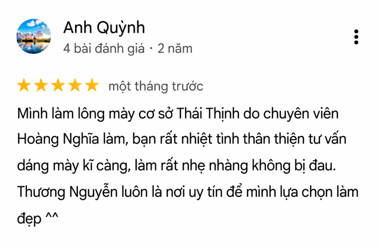 Phản hồi của khách hàng Anh Quỳnh