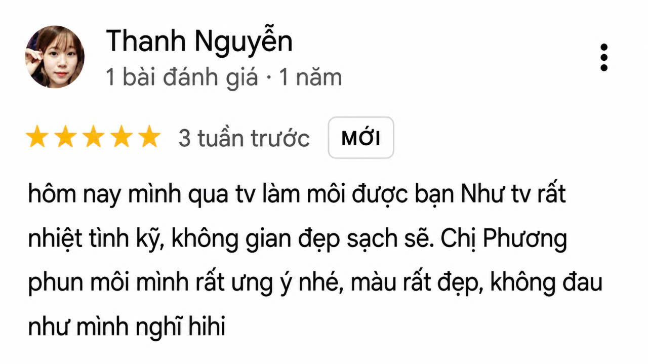 Phản hồi của khách hàng Thanh Nguyễn